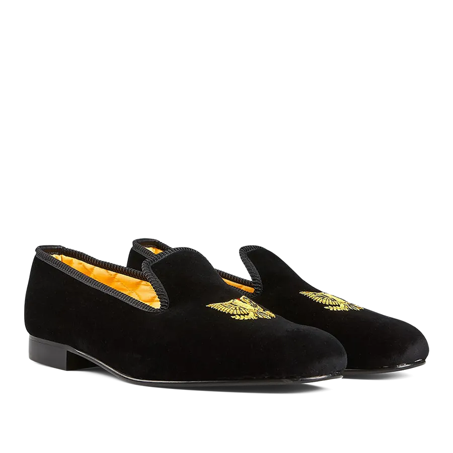 Black Velvet American Eagle Slippers
