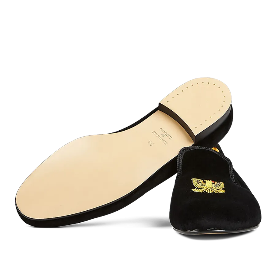 Black Velvet American Eagle Slippers