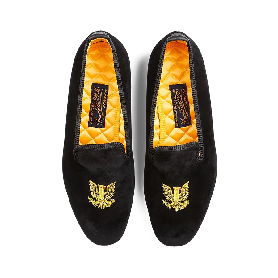 Black Velvet American Eagle Slippers