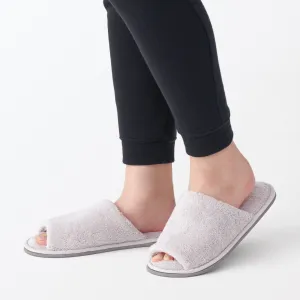Cotton Pile Open Toe Slippers