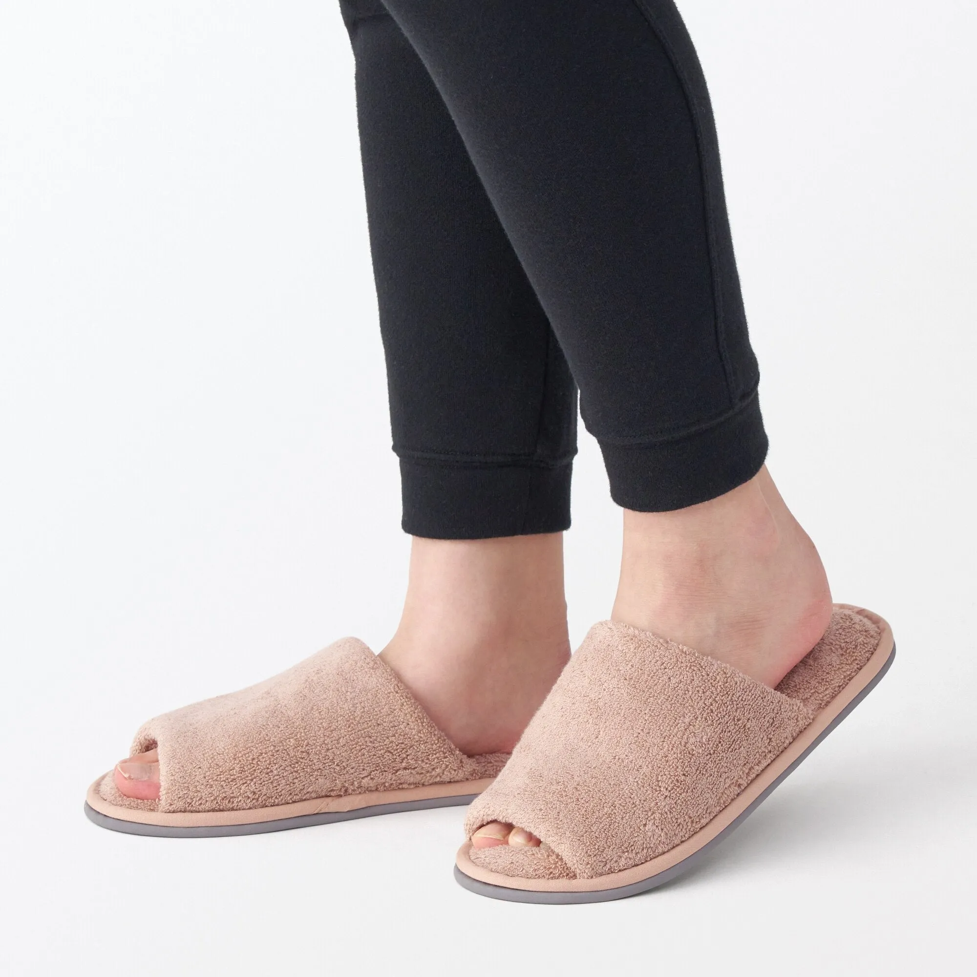 Cotton Pile Open Toe Slippers