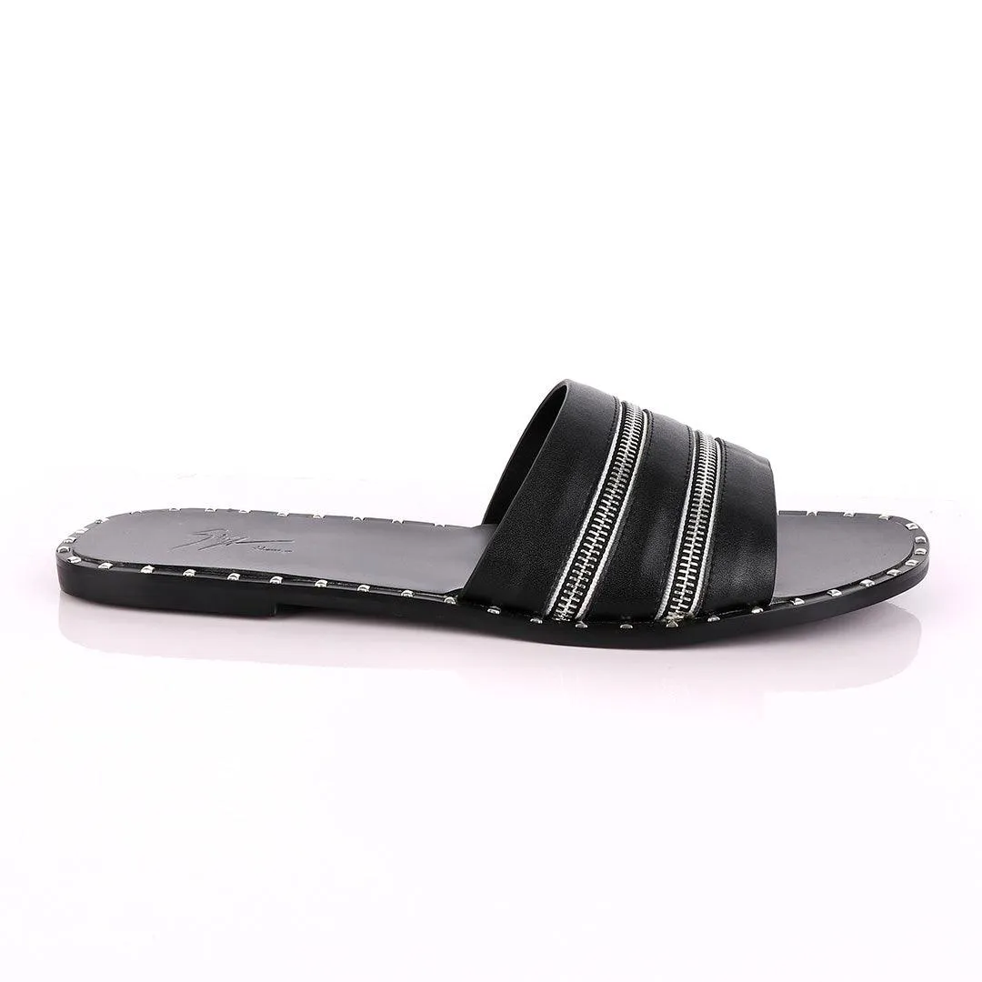 Giuseppe Zanotti Zip Detail Slide Sandals