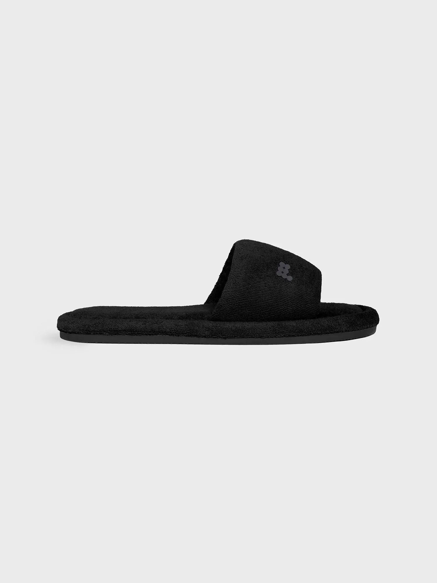 Summer Towelling Slippers—black