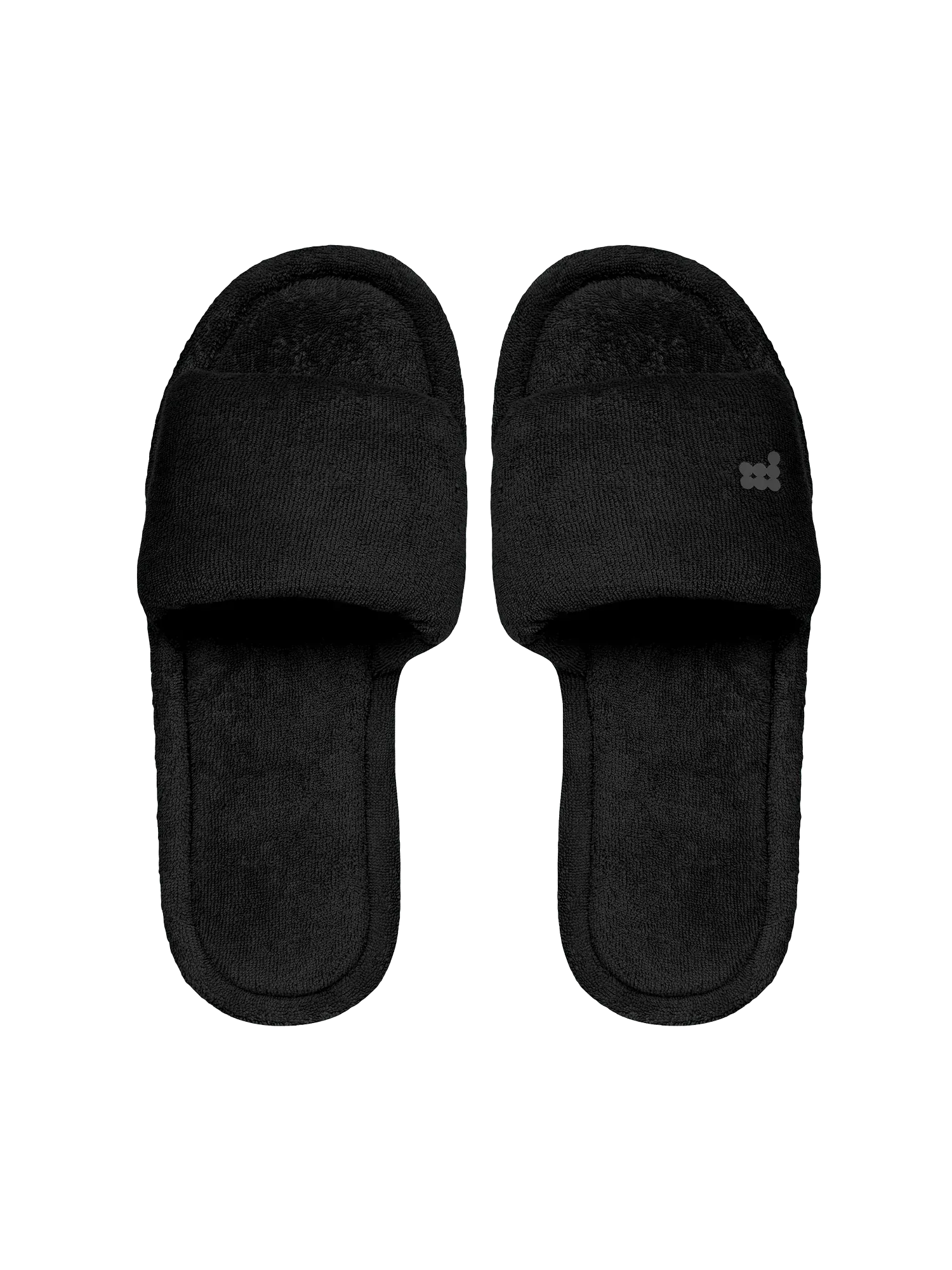 Summer Towelling Slippers—black