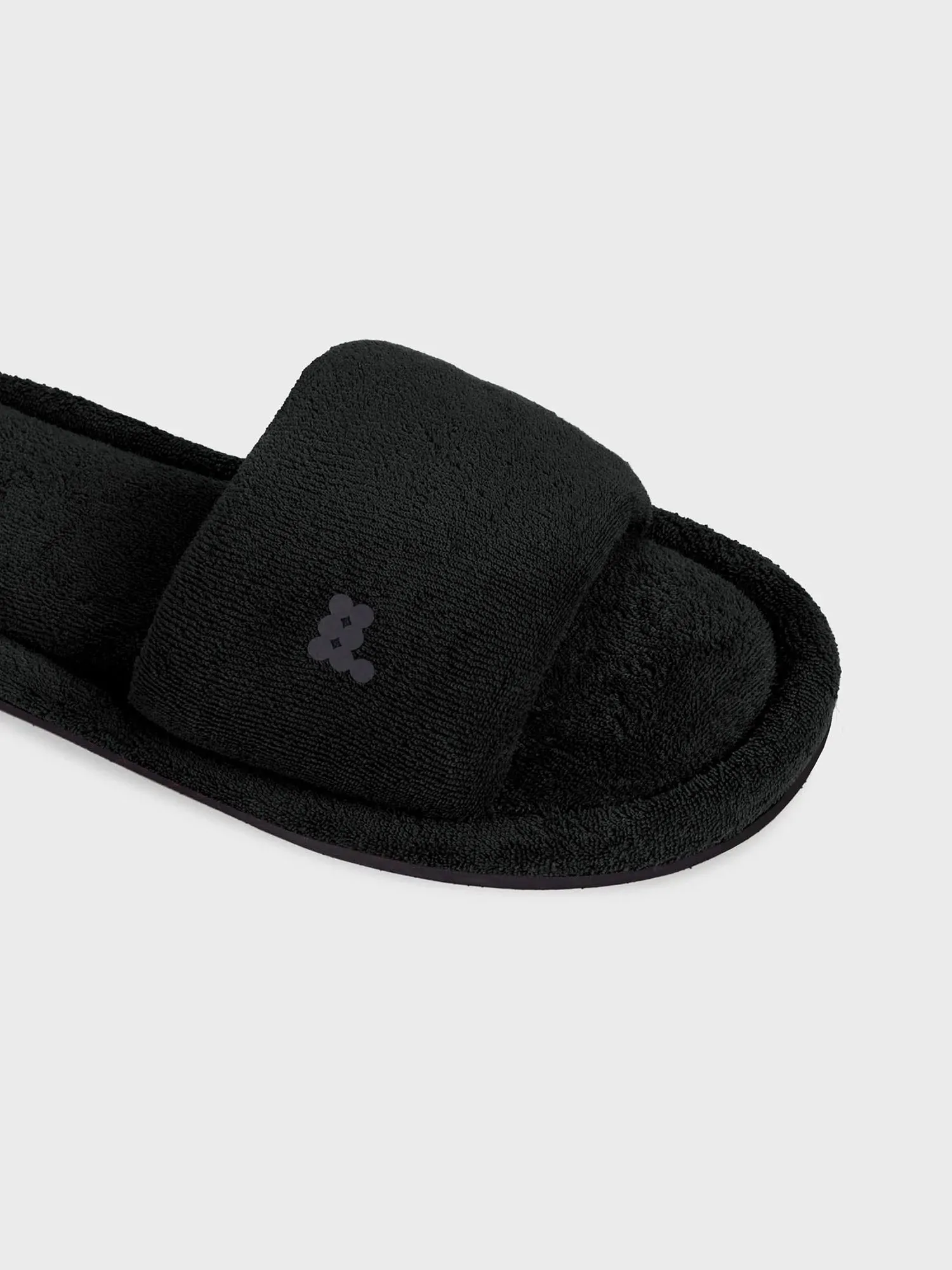 Summer Towelling Slippers—black