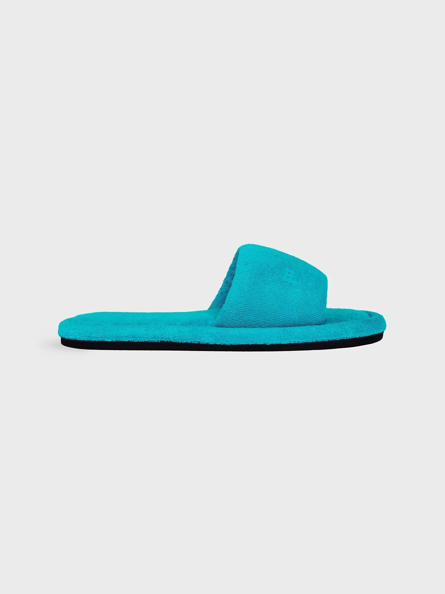 Summer Towelling Slippers—peacock blue