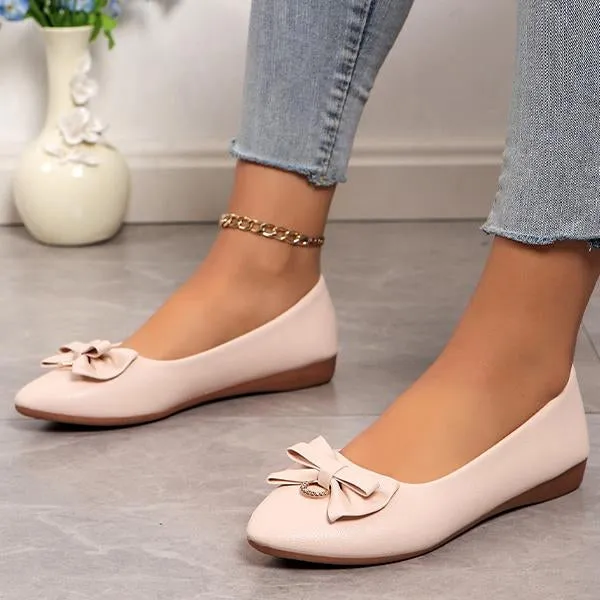 Women's Casual Bow Slip-on Flat Shoes 84945539S